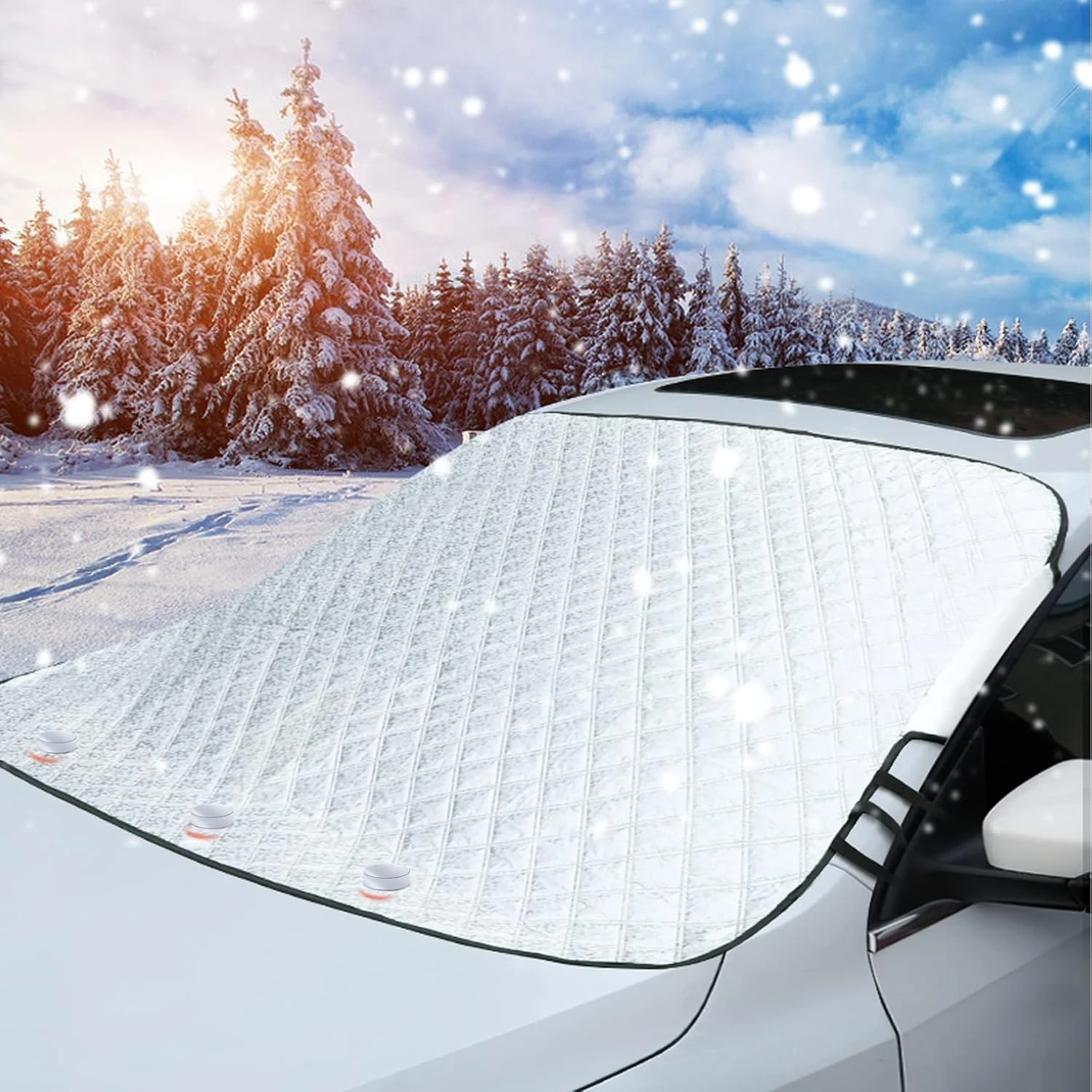 Tevlaphee windshield cover on a vehicle